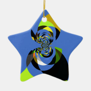African Woman Vector Design Art Print Ceramic Ornament