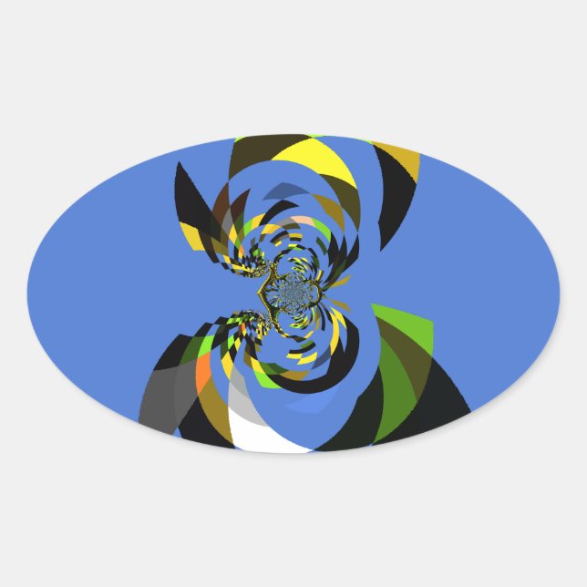 African Woman Vector Design Art Print Oval Sticker (Front)