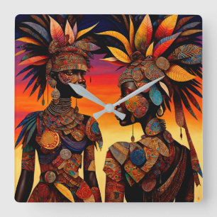 African Woman Wall Clock