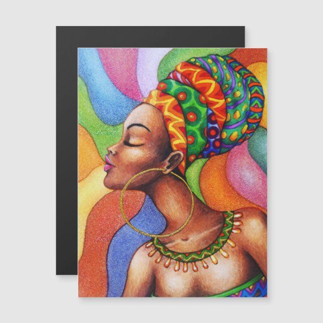 African Woman with Wax Traditional Fabric (Front/Back)