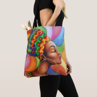 African Woman with Wax Traditional Fabric