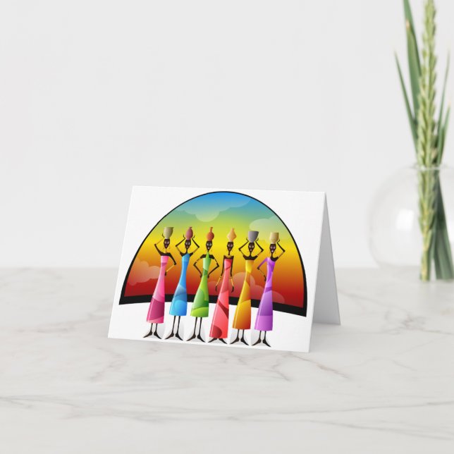 African Women in Colourful Dress Card (Front)
