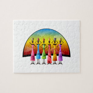 African Women in Colourful Dress Jigsaw Puzzle