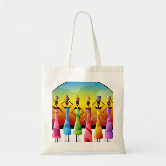 African Women with Pottery on their heads Tote Bag (Front)