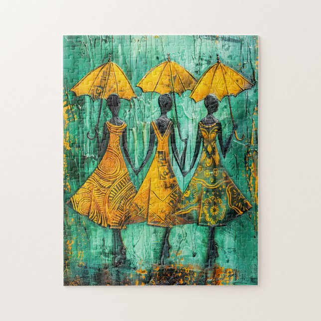 African Women with Umbrellas Jigsaw Puzzle (Vertical)