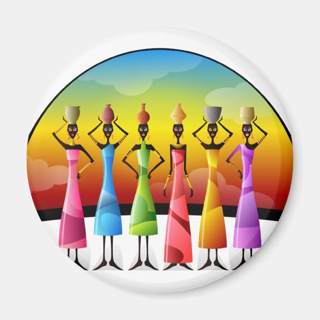 African Women With Vessels Magnet (Front)