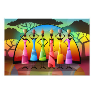 African Women With Vessels Photo Print