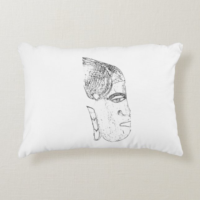 african women's head design accent pillow (Front)