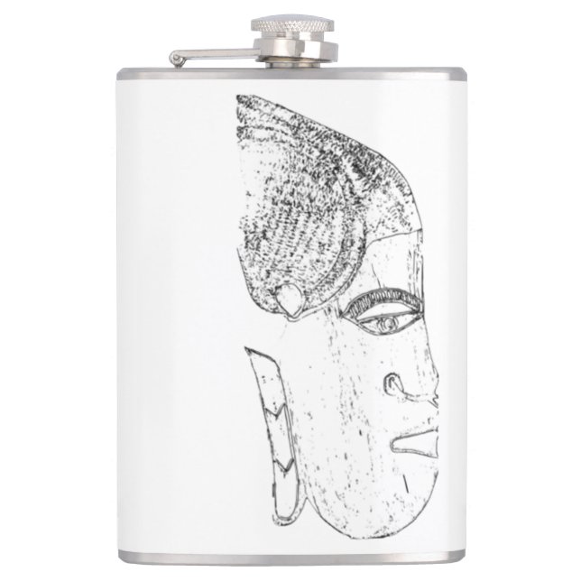 african women's head design hip flask (Front)