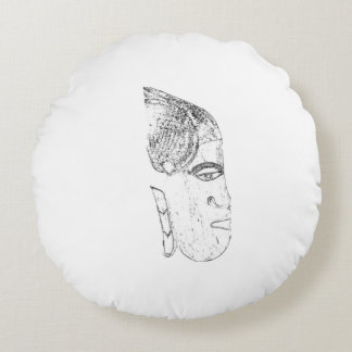 african women's head design round pillow