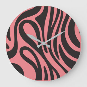 African Zebra Effect Clock.Nature and Minimalist Large Clock