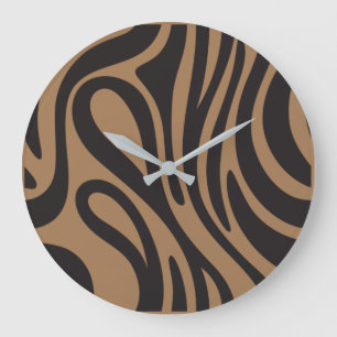 African Zebra Effect Clock.Nature and Minimalist Large Clock