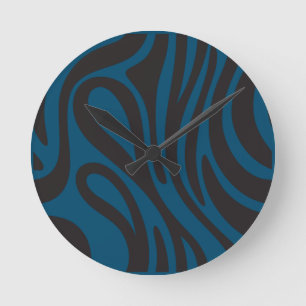 African Zebra Effect Clock.Nature and Minimalist Round Clock