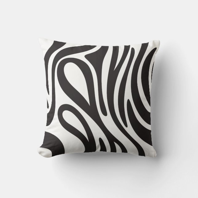African Zebra Effect - Original Nature and Savanna Throw Pillow (Front)