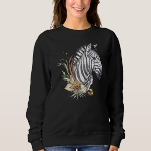 African Zebra I Plains Zebra I Wildflowers Sweatshirt
