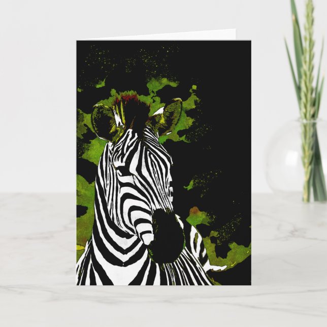 African Zebra Night Card (Front)