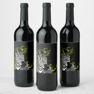 African Zebra Night  Wine Label