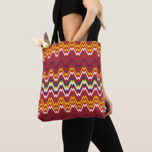 African Zigzag Chevron Weave Striped Pattern Tote Bag