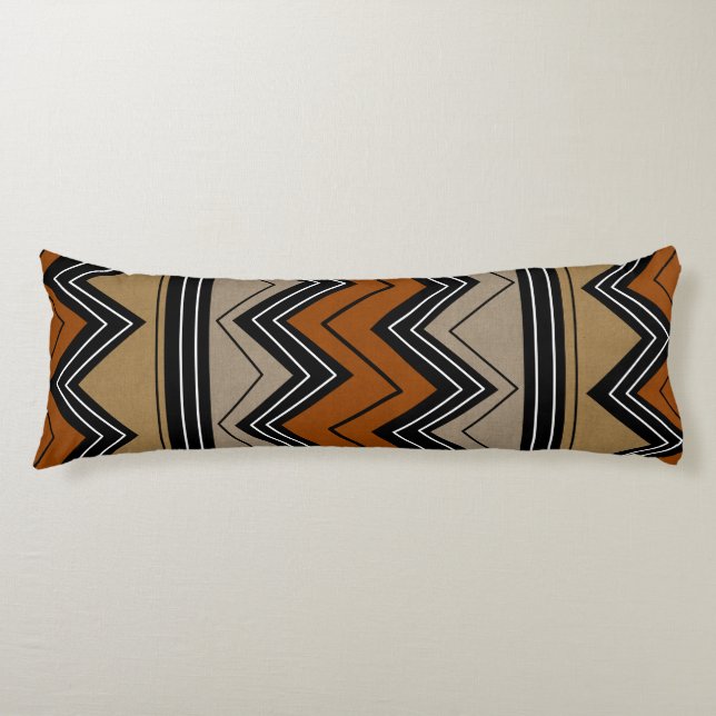 African Zigzags Pattern Body Pillow (Front)
