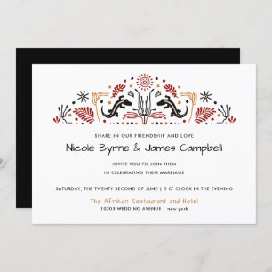 Africana   Modern Ankara Kente Lizard Wedding Invitation