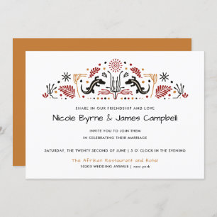 Africana   Modern Ankara Kente Lizard Wedding Invitation
