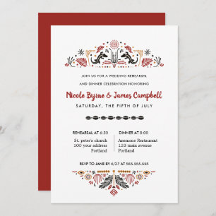 Africana Modern Ankara Kente Rehearsal Dinner Invitation