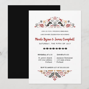 Africana   Modern Ankara Kente Rehearsal Dinner Invitation