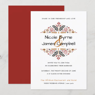 Africana Modern Ankara Kente Wedding Invitation