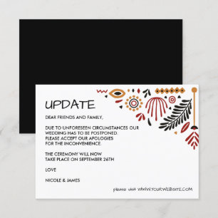 Africana   Modern Ankara Kente  WEDDING UPDATE Invitation
