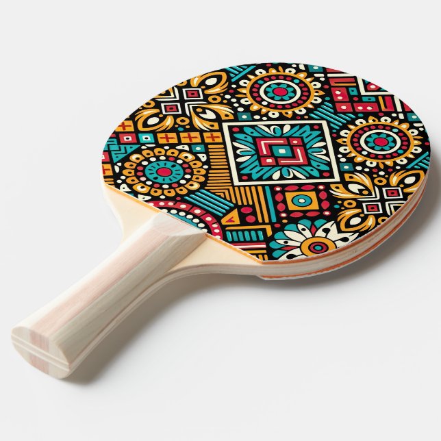 Africana Vibrance Essence Ping Pong Paddle (Front Angle)