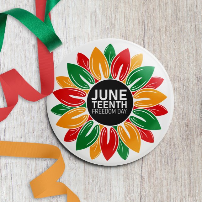 AfricanAmerican Black History Juneteenth Sunflower 6 Inch Round Button (Creator Uploaded)