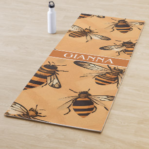 Africanized bee Mosaic Colourful Pattern Yoga Mat