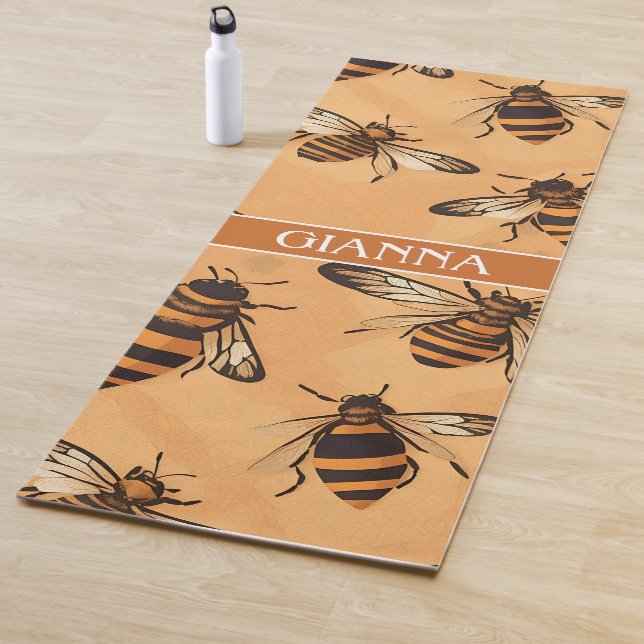 Africanized bee Mosaic Colourful Pattern Yoga Mat (In Situ)