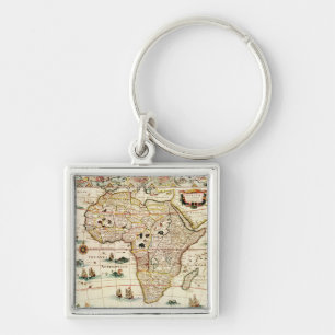AfricaPanoramic MapAfrica 2 Keychain