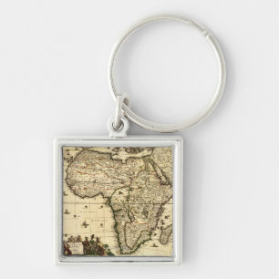 AfricaPanoramic MapAfrica Keychain