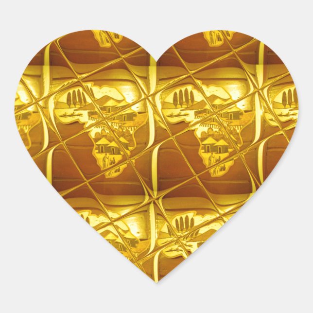 Africa's Golden Promise Heart Sticker (Front)