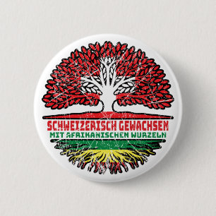 Afrika Afrikanisch Schweizer Schweiz Baum Wurzel 2 Inch Round Button