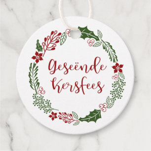Afrikaans Merry Christmas, Custom Favour Tags