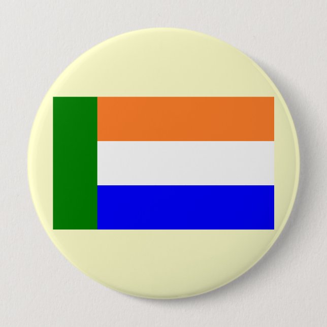 Afrikaner Vryheidsvlag, South Africa 4 Inch Round Button (Front)