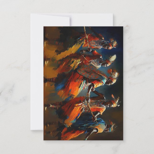 Afrique : Danse des Massaï - Cartes de remerciemen (Devant)