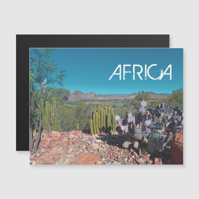 Afrique Désert Paysage Nature Cactus Magnet Plante (Devant / Derrière)