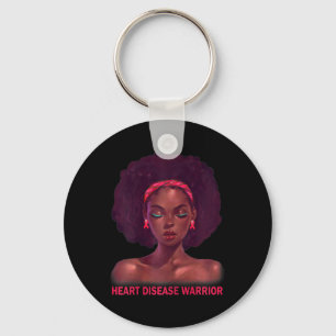 Afro African American Black Woman Heart Disease Wa Keychain