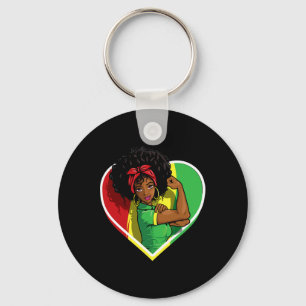 Afro African American Women Black Melanin Juneteen Keychain
