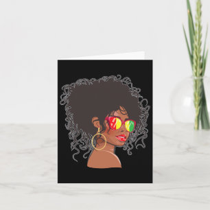 Afro African American Women Black Melanin Queen Ju Card