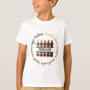 Afro African Black History Month Melanin Teacher T-Shirt