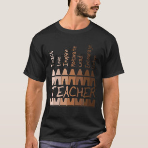Afro African Black History Month Melanin Teacher T-Shirt