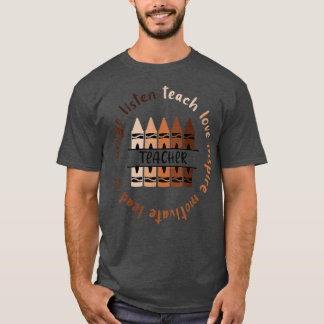 Afro African Black History Month Melanin Teacher T-Shirt
