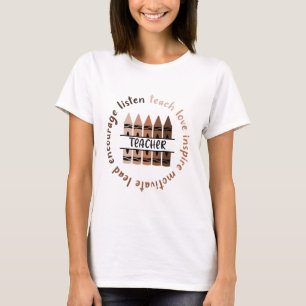 Afro African Black History Month Melanin Teacher T-Shirt