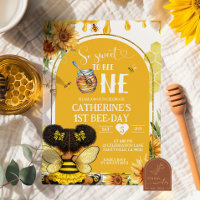 Afro African Girl Sunflower Honey Bee 1st Bithday 