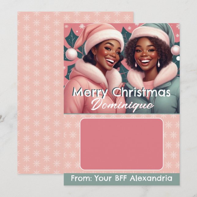 Afro-Américain BFF Détenteur de carte cadeau de No (Devant / Derrière)